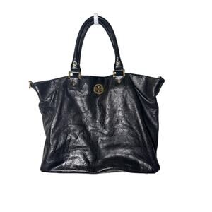 Tory Burch Large Black Soft Leather Tote 11"x 15" Great Condition